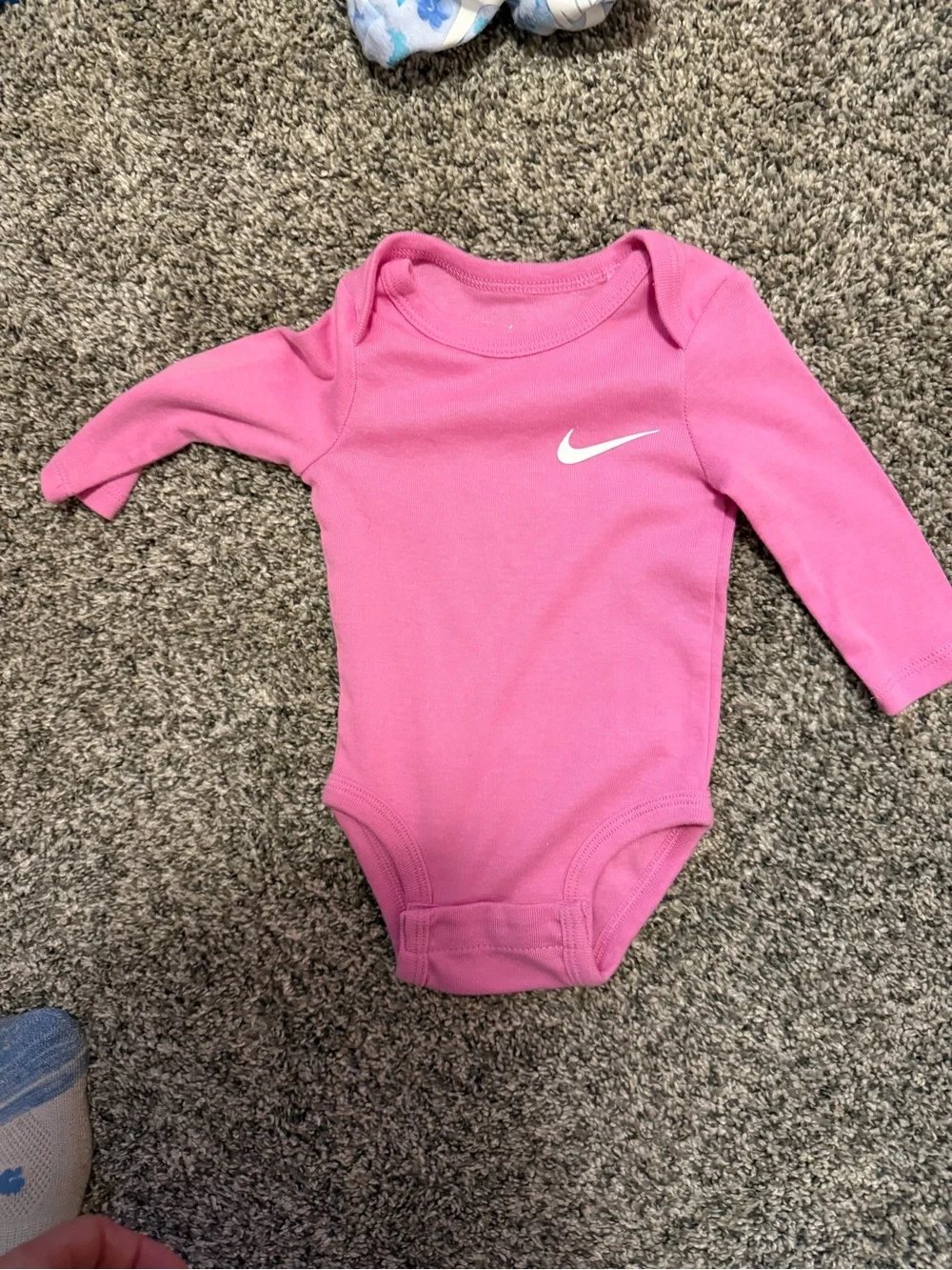 Nike Pink Long-Sleeve Infant One-Piece Bodysuit